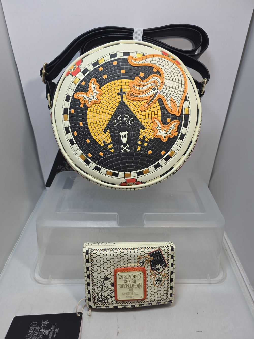 Loungefly Disney Nightmare Before Christmas Mosiac Crossbody Bag & Wallet NWT